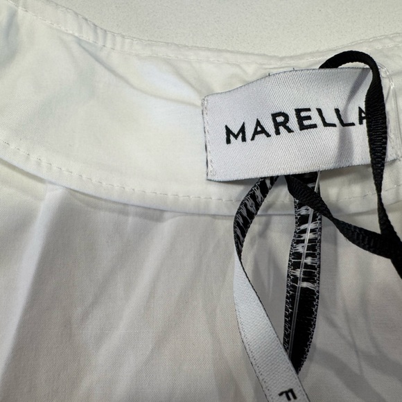 MARELLA Elegant White Belted Mini Dress - Picture 5 of 9